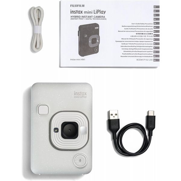 Fuji Instax Mini LiPlay Hybrid Instant Camera Misty White