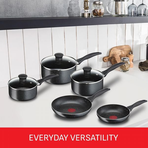 Tefal Origins Stone 5 Piece Non-Stick Pots & Pan Set (16/18)