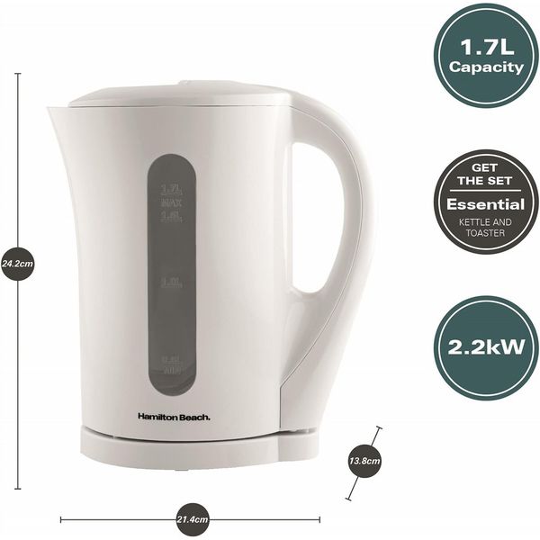 Hamilton Beach Essential Plastic Kettle White Open Box