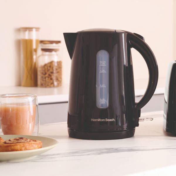 Hamilton Beach Essentials 1.7L Rapid Boil Kettle, 4 Slot Toaster, Deep Full Sand wich Toaster