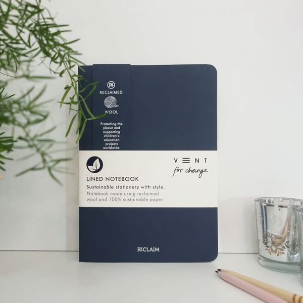 A5 Reclaimed Wool Notebook - Blue