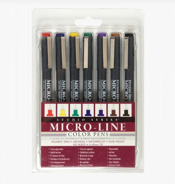 Peter Pauper Studio Series Color Micro-Line Pen Set (Set of 7)