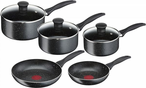 Tefal Origins Stone 5 Piece Non-Stick Pots & Pan Set (16/18)
