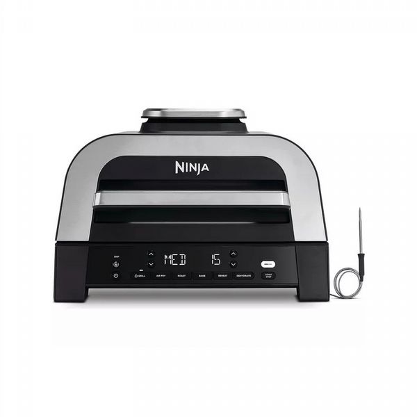 Ninja Dg551Uk 6-In-1 Max Indoor Grill & Air Fryer - Grey & Silver