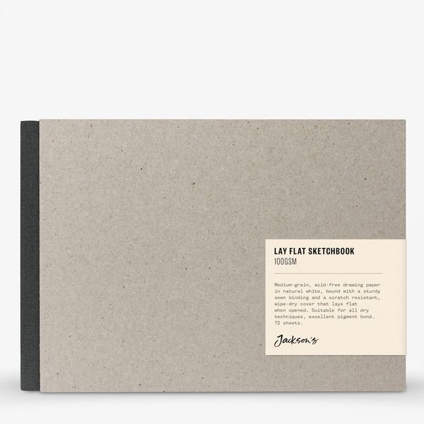 Jackson's: Lay-Flat Hardcover Sketchbook: 100 gsm: 144 Pages: A5: Grey: Landscape