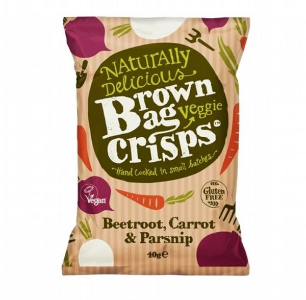 Brown Bag Crisps Lightly Salted Veggie Crisps 40g (Pack of 15)